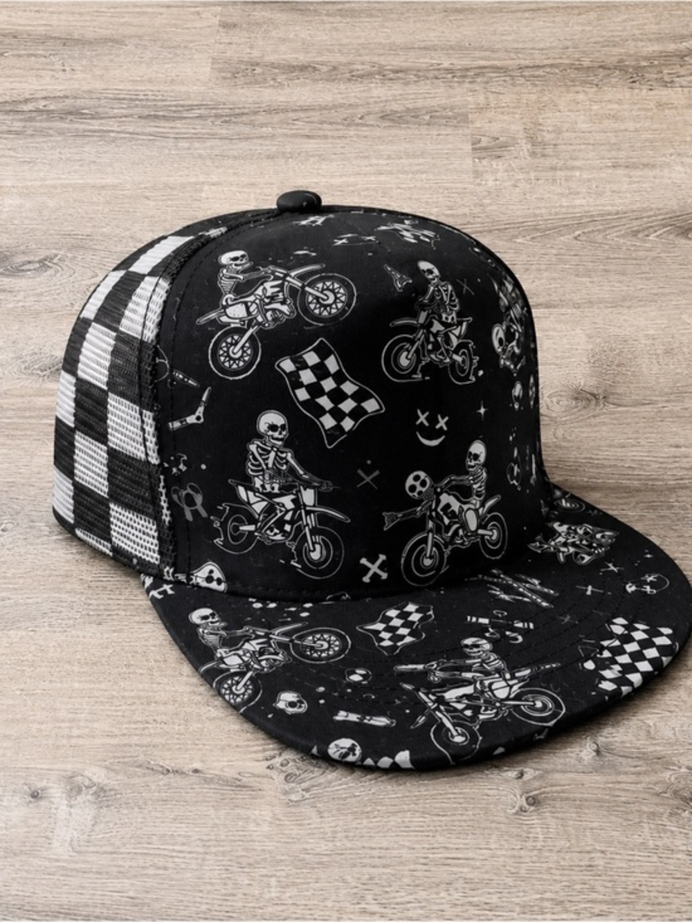 Strictly Wild Baby Trucker Hat 3M-12M Snapback Toddler Cap Bikes n Bones